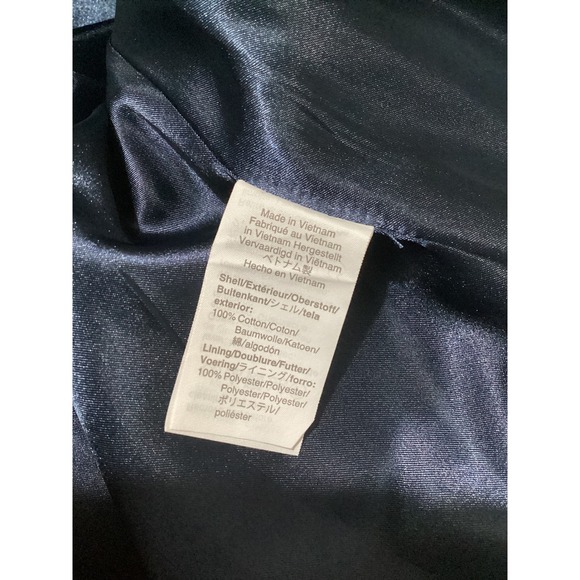 J. Crew Gingham Double Breasted Trench Coat Belted Navy White Women's 4 - Picture 7 of 9